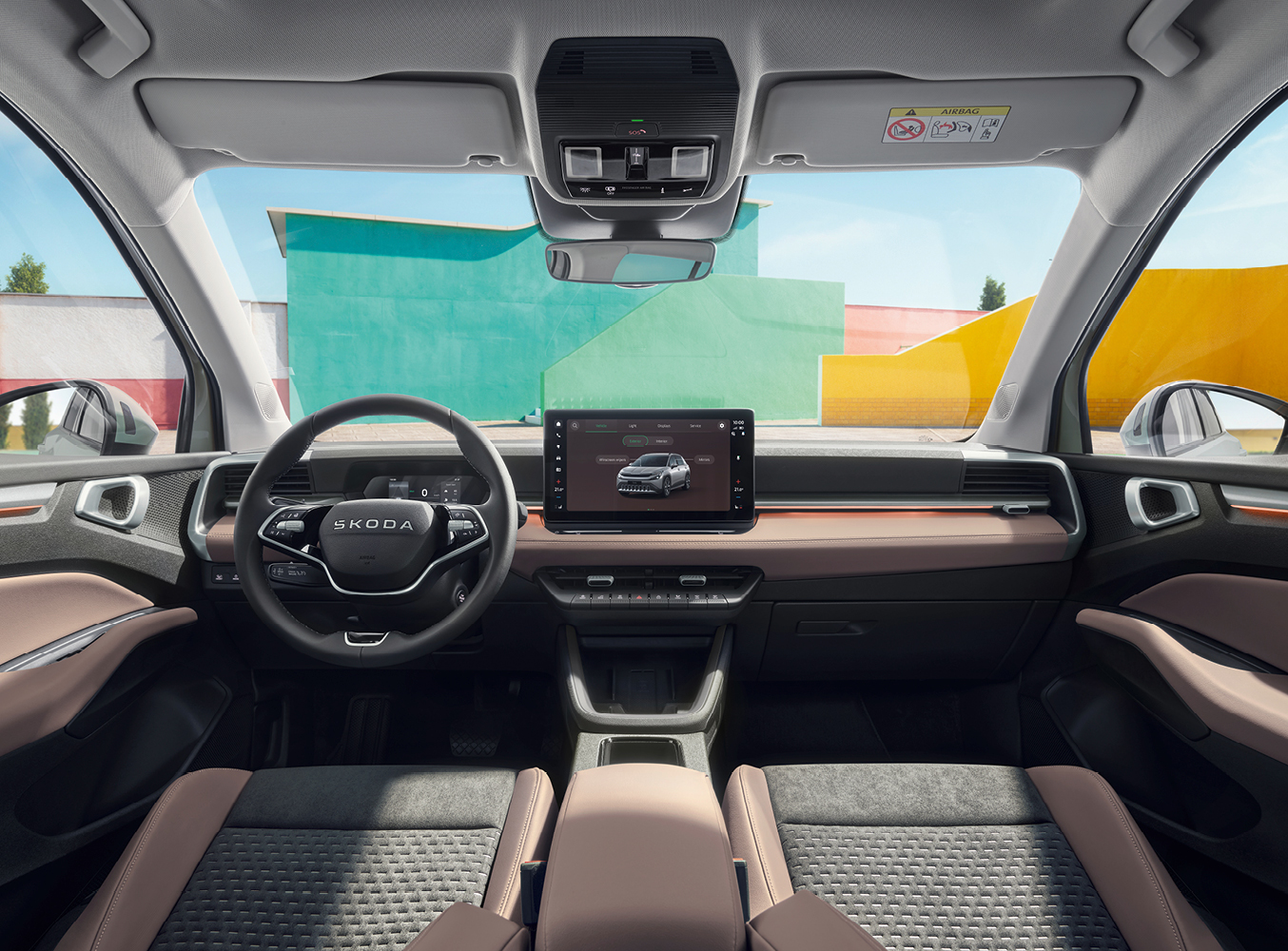 In dem Bild ist das Interior des Skoda Epiqs zu sehen