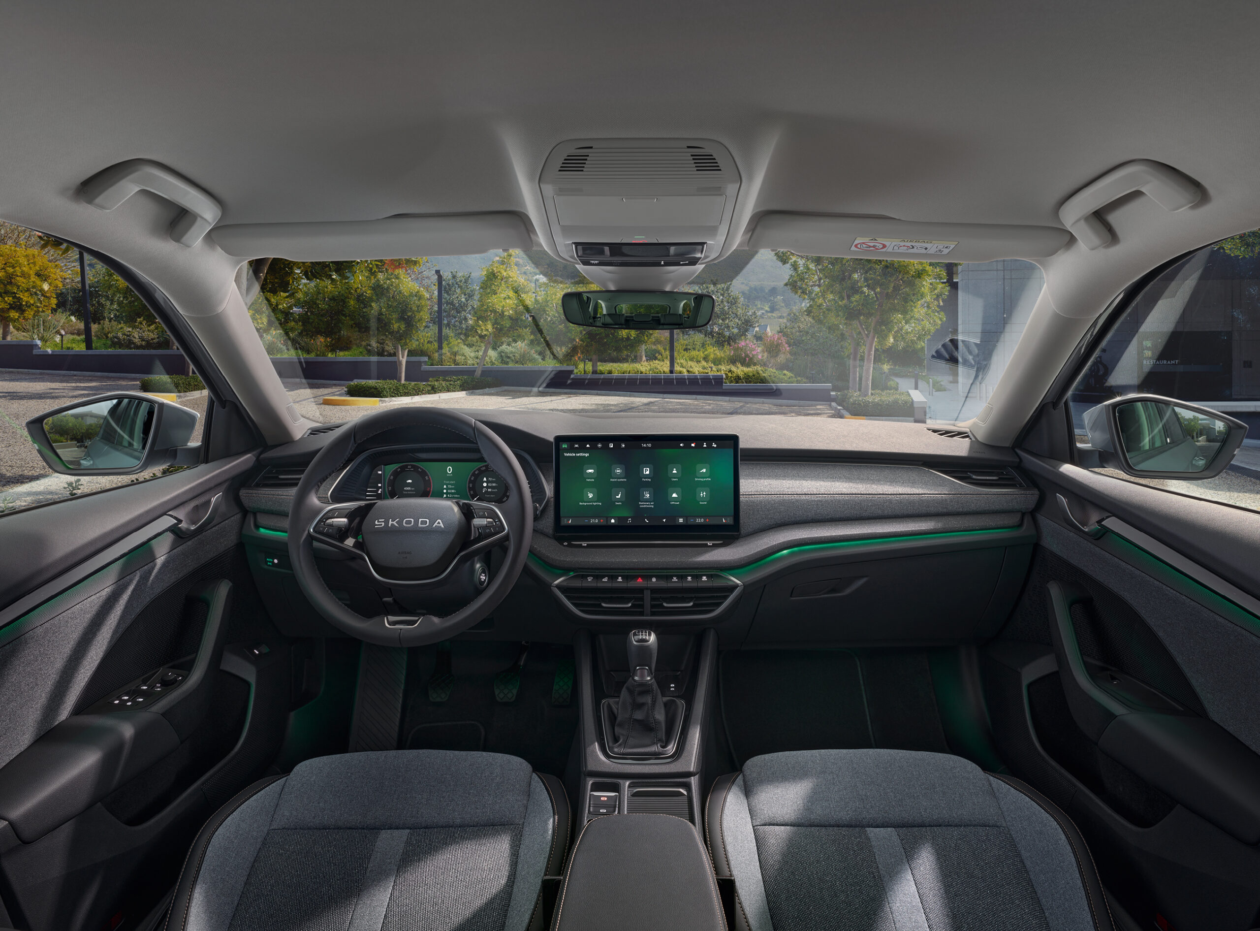 In dem Bild sieht man das Interieur eines Skoda Octavias