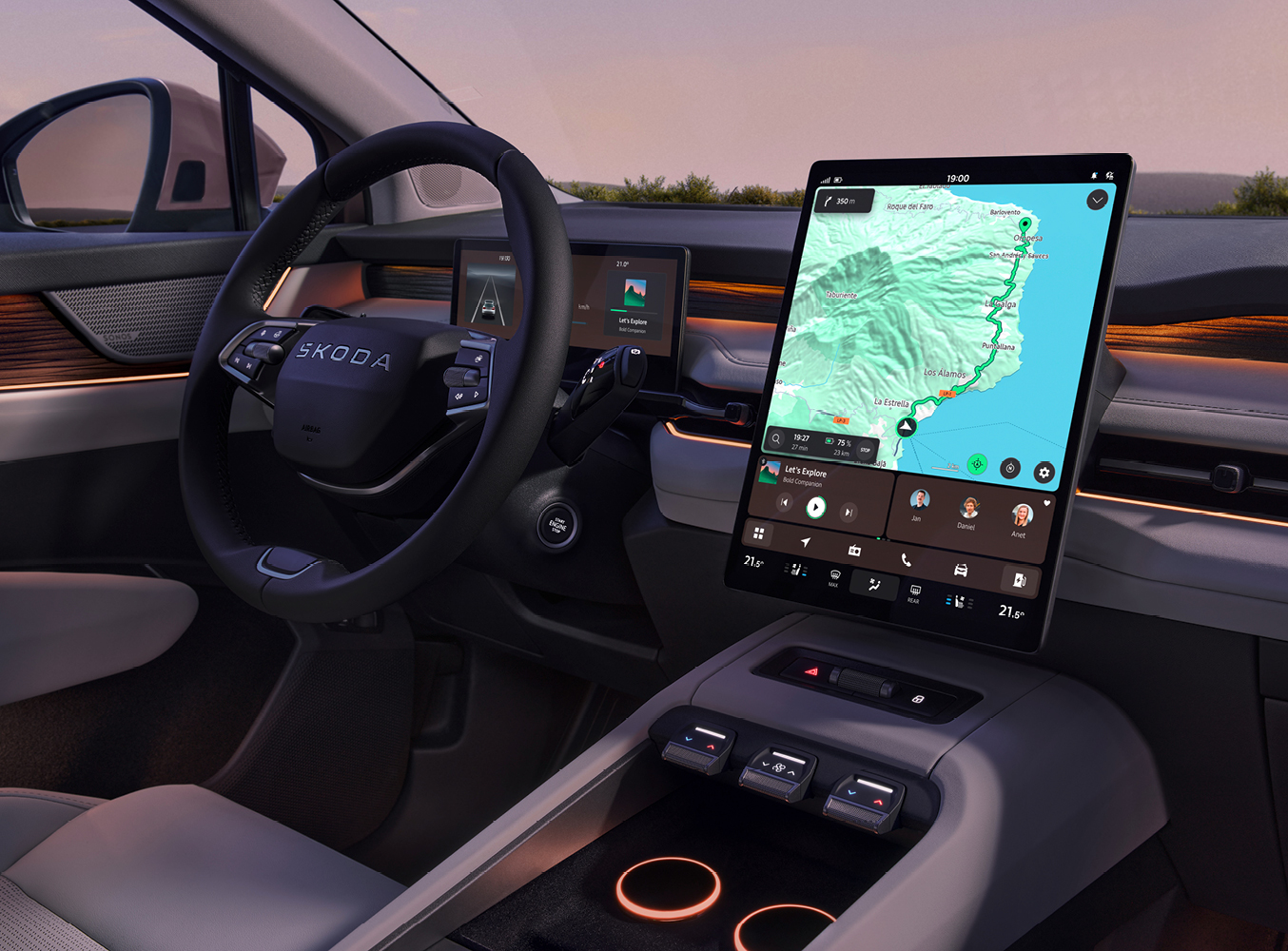 Im Bild ist das Interieur des neuen Skoda Peaq zu sehen